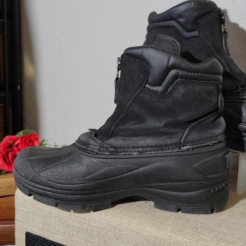 TOTES Men's 7 Tornado Leather Rain Boots